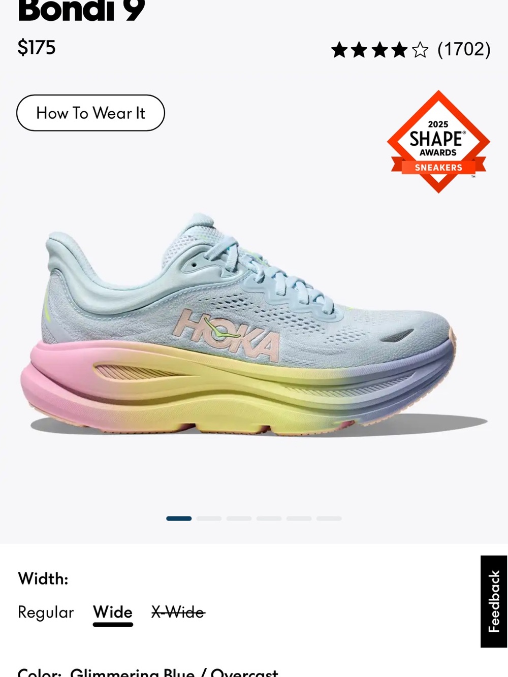 Hoka Women's Bondi 9 Gradient Pastel Running Shoe - Glimmering Blue